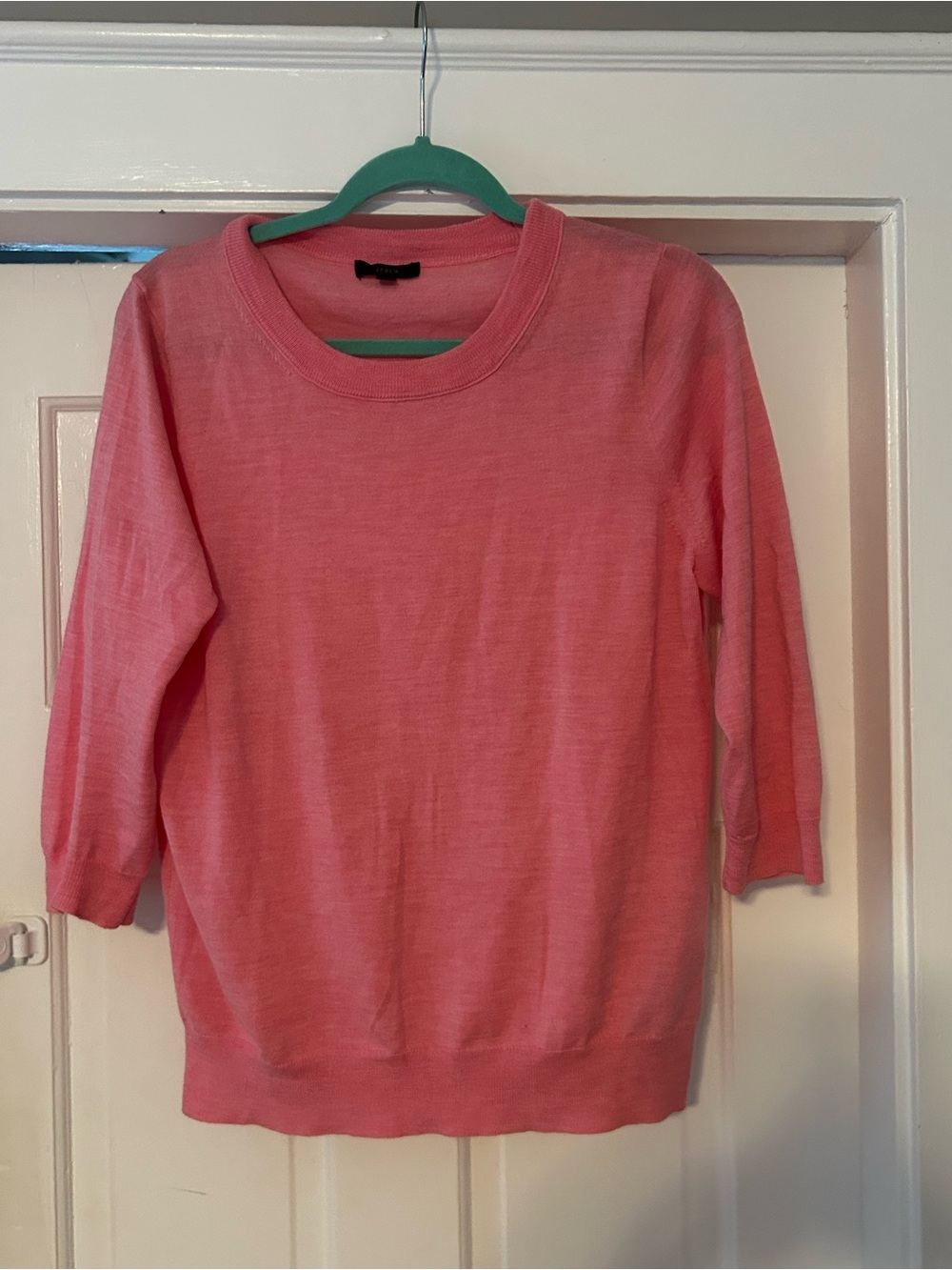 J.  Crew Women's Lightweight Pink Tippi Crewneck Sweater